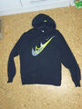 ungetragen: Nike Hoody Gr. M schwarz mit neon gelb (Sweatshirt, Kapuzenpullover)