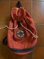 Kipling Vintage Rare 90's Large Green Duffel Bag Retro Backpack Rucksack 