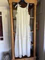 Vero Moda Sommer Maxi Träger Kleid EU Gr. L  42 44 Rüsche Creme Weiß 1A Zustand