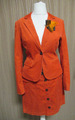 180 ST50 COMMA Damen Kord Kostüm  Jacke Gr. 36 Rock Gr. 34 terra orange Cord