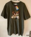 NEU LOONEY TUNES HERREN T-SHIRT "COYOTE" XL XXL KURZARM PRINT-SHIRT GRÜN