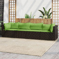 Garten Ecksofa Mit Kissen Gartenmöbel Lounge Set Sitzgruppe Poly Rattan Vidaxl