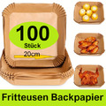 Backpapier für Fritteuse Heißluftfritteuse Airfryer Fritteuse Grill Ofen 20x20cm