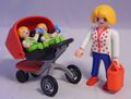 PLAYMOBIL  aus 5573 Zwillingskinderwagen Mutter 2 Babys Spielzeuge Tasche #8