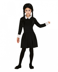 Dark Girl Kinder Kostüm Kleid Schwarz als Verkleidung für Halloween und Karneval