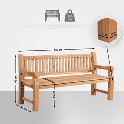 Teakbank Jackson V2 Wetterfeste Gartenbank Holzbank Parkbank Aus Teakholz