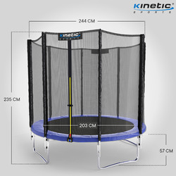 KINETIC SPORTS Outdoor Trampolin mit Leiter Netz Kindertrampolin Gartentrampolin