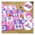 Juskys Kinder Puzzlematte Juna 36 Teile mit Buchstaben & Zahlen - rutschfest – rosa für Mädchen