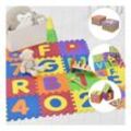 Juskys Kinder Puzzlematte Kim 36 Teile mit Buchstaben & Zahlen - rutschfest – Spielmatte bunt