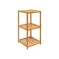 Badregal 83x38x40cm Bambus Holz Regal 3 Fächer Bad Badezimmer Standregal Ablage