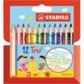 STABILO Trio® dick und kurz Buntstifte farbsortiert, 12 St.