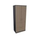 fm Aktenschrank Sidney, 4260649685730 lavagrau, eiche 2 Fachböden 80,0 x 44,2 x 186,9 cm