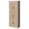 röhr Aktenschrank direct.office, 859H671000 hickory, anthrazit 3 Fachböden 80,0 x 33,5 x 212,5 cm