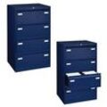 BISLEY LIGHT Hängeregistraturschrank oxfordblau 4 Schubladen 80,0 x 62,2 x 132,1 cm