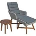 Garden Pleasure Loungesessel Calvia grau, braun Kunststoff, Metall, 6-teilig