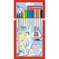 STABILO Pen 68 brush Brush-Pens farbsortiert, 12 St.