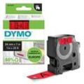 DYMO Schriftband D1 53717 S0720970, 24 mm schwarz auf rot