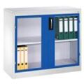 CP Stahlschrank 8831-055 S10190 lichtgrau, lichtblau, Acrylglas 120,0 x 50,0 x 100,0 cm, aufgebaut