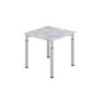 HAMMERBACHER YS08 höhenverstellbarer Schreibtisch beton quadratisch, 4-Fuß-Gestell silber 80,0 x 80,0 cm