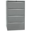 BISLEY Hängeregistraturschrank silber 4 Schubladen 80,0 x 62,2 x 132,1 cm