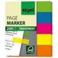 SIGEL Haftmarker transparent Haftmarker farbsortiert 5x 40 Streifen