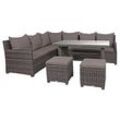 Garden Pleasure Loungegruppe Oviedo grau Kunststoff, Metall, 6-teilig