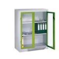 CP Stahlschrank 8531-055 S10181 lichtgrau, viridingrün, Acrylglas 120,0 x 50,0 x 120,0 cm, aufgebaut