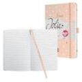 SIGEL Notizbuch Jolie® ca. DIN A5 liniert, rose/gold/weiß Hardcover 174 Seiten