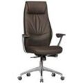 AMSTYLE XXL Chefsessel, SPM1.146 Leder braun, Gestell silber