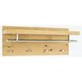 HAKU Möbel Wandgarderobe 15612 braun Metall 4 Haken 75,0 x 30,0 cm