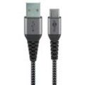 goobay USB 2.0 A/USB C Kabel 1,0 m schwarz, grau, 1 St.