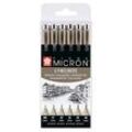 Sakura Pigma Micron Fineliner-Set schwarz, 6 St.