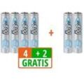 4 + 2 GRATIS: 4 ANSMANN Akkus maxE Micro AAA 800 mAh + GRATIS 2 St.