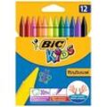 BIC Plastidecor Slim Wachsmalstifte farbsortiert, 12 St.