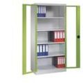 CP Stahlschrank 8920-055 S10119 lichtgrau, viridingrün, Acrylglas 93,0 x 40,0 x 195,0 cm, aufgebaut