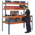 SCHULTE Werkbank blau, orange 153,6 x 77,3 x 198,1 cm