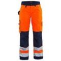 BLAKLÄDER® Damen Warnschutzhose 7155 orange, marine Größe 24