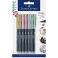 FABER-CASTELL Metallics Permanentmarker farbsortiert 1,5 mm, 6 St.