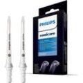 Philips Sonicare Mundduschen-Ersatzdüse F1 Standard Aufsteckdüse HX3042/00, angewinkelte Form, kompatibel mit jeder Philips Sonicare Powerflosser, weiß