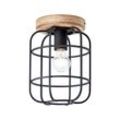 BRILLIANT Lampe, Gwen Deckenleuchte 1flg antik holz/schwarz korund, Metall/Holz, 1x A60, E27, 40W,Normallampen (nicht enthalten)