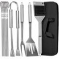 Praknu Grillbesteck-Set Grillbesteck Set aus Edelstahl