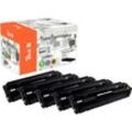 Peach HP 201 X 5 Toner XL (2*bk, c/m/y) ersetzt HP No. 201X, CF400X*2, CF401X, CF402X, CF403X für z.B. HP Color LaserJet Pro MFP M 277 dw (wiederaufbereitet)