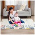 Baby Vivo Spielmatte / Spielteppich für Kinder doppelseitig mit Straße 200 x 180 cm - Kaktus