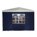 DEGAMO Seitenplane für Pavillon, 3x1,9 Meter, Polyester blau mit Fenster