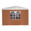 DEGAMO Seitenplane für Pavillon, 3x1,9 Meter, Polyester terracotta mit Fenster