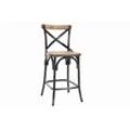 Barhocker Industrie-Look aus Holz und Metall gealtert Schwarz 65 cm JAKE