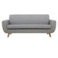 Skandinavisches 3-Sitzer-Sofa in Hellgrau und Holz PURE