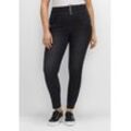 Super Skinny Jeans in Curvy-Schnitt ANNE, black Denim, Gr.48