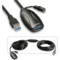 LINDY USB-Kabel USB 3.2 Gen1 (USB 3.0 / USB 3.1 Gen1) USB-A Stecker, USB-A Buchse 10.00 m Schwarz 43156