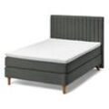 Boxspringbett - Anthrazit - Massivholz